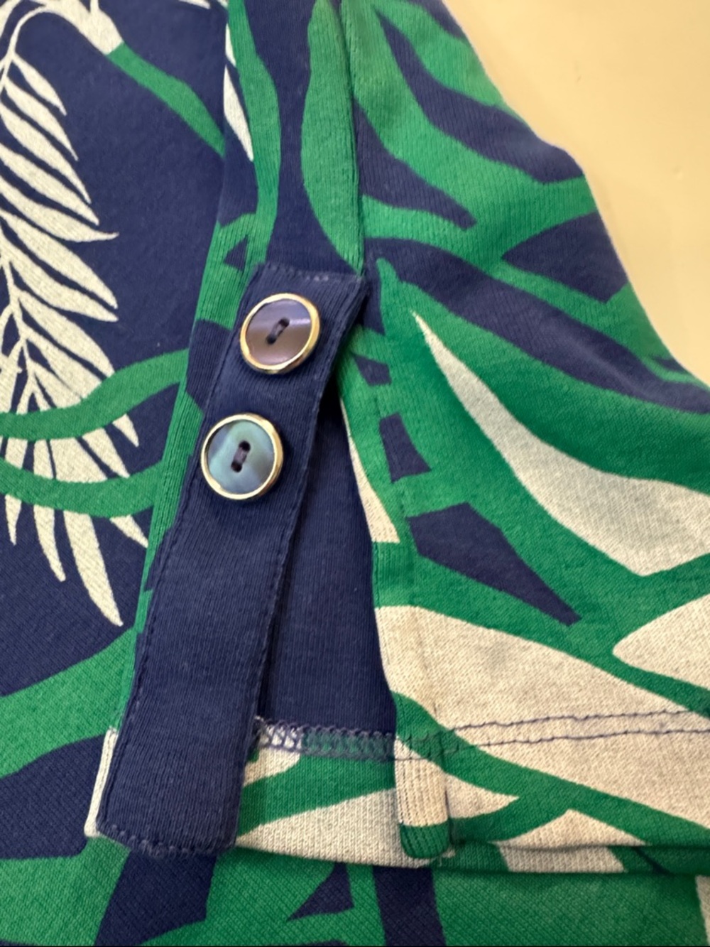 Chico's Navy Palm-Print V-Neck Tank with Tropical Print - Picture 13 of 13